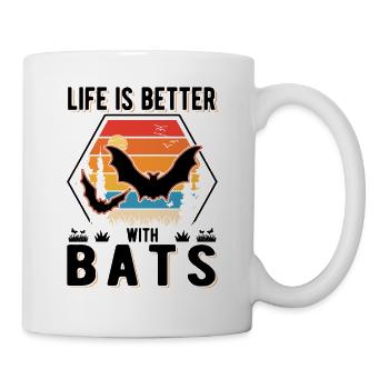 Life is better with Bats Bat - Mug - white - Right