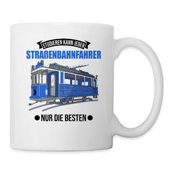 Straßenbahn Geschenk Straßenbahnfahrer Tram S-Bahn - Tasse - Weiß - Rechts