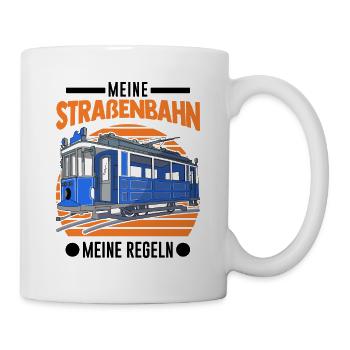 Meine Straßenbahn Meine Regeln Tram S-Bahn - Tasse - Weiß - Rechts