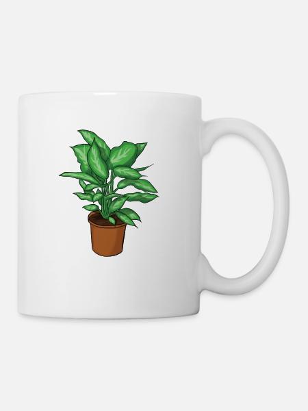 Topfpflanze - Tasse - Weiß