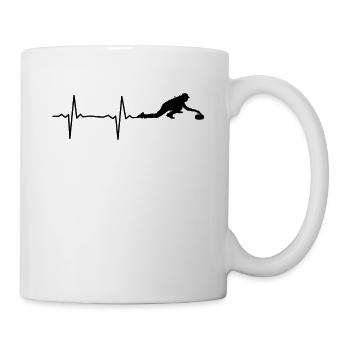 Curling Heartbeat Curling Spieler Curling Spiel - Tasse - Weiß - Rechts