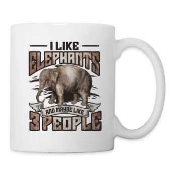 I Like Elephants And Maybe 3 People Elefant Lover - Tasse - Weiß - Rechts