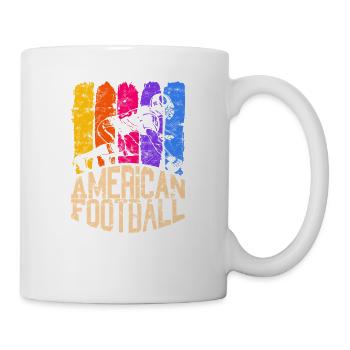 Centre de couleur de football américain - Mug blanc - blanc - Droite