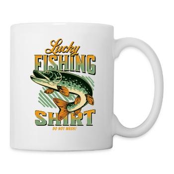 Chemise de pêche chanceuse Ne pas laver - Mug blanc - blanc - Droite