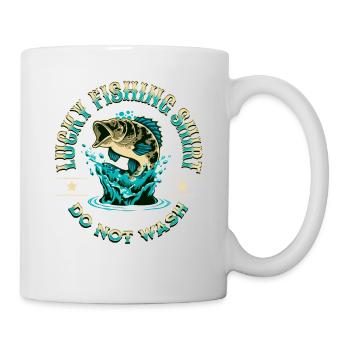 Chemise de pêche chanceuse Ne pas laver - Mug blanc - blanc - Droite