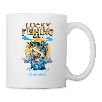 Chemise de pêche chanceuse Ne pas laver - Mug blanc - blanc - Droite