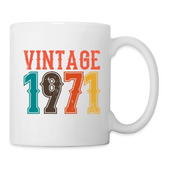 Geburtstag Papa Vintage 1971 - Tasse - Weiß - Rechts