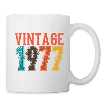 Geburtstag Papa Vintage 1977 - Tasse - Weiß - Rechts