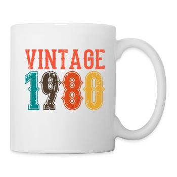Geburtstag Papa Vintage 1980 - Tasse - Weiß - Rechts