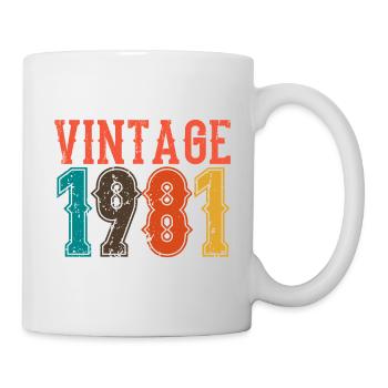 Geburtstag Papa Vintage 1981 - Tasse - Weiß - Rechts