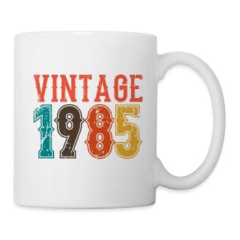 Geburtstag Papa Vintage 1985 - Tasse - Weiß - Rechts