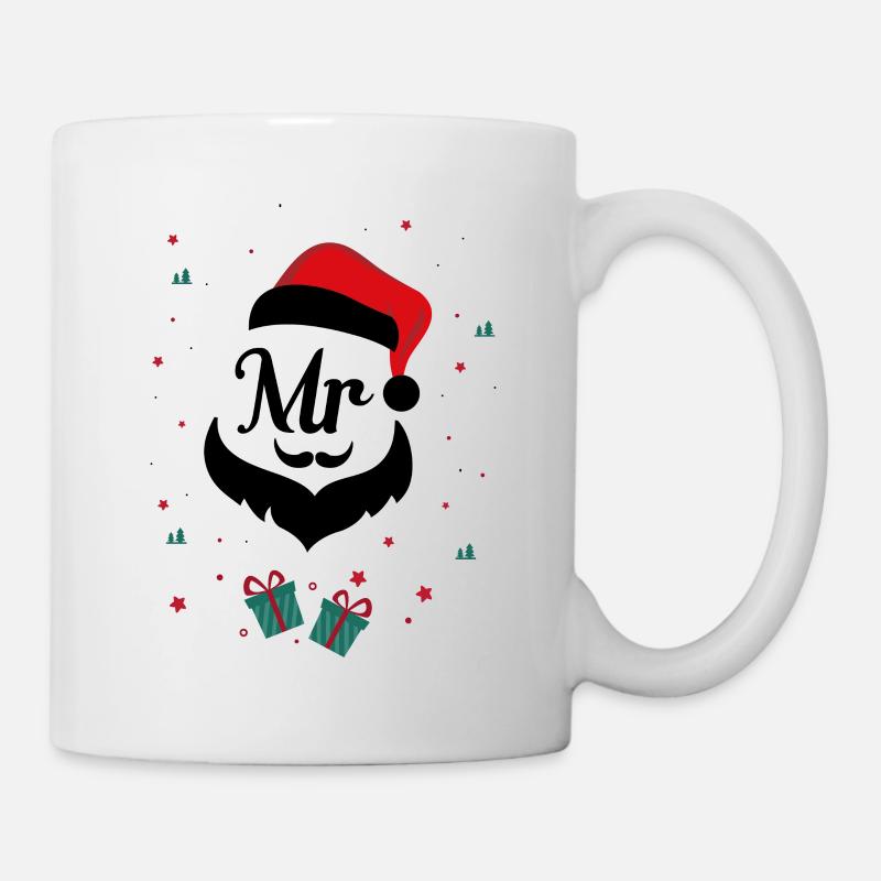 Mr et Mme Santa Claus Pyjamas Matching Couples - Mug blanc - blanc