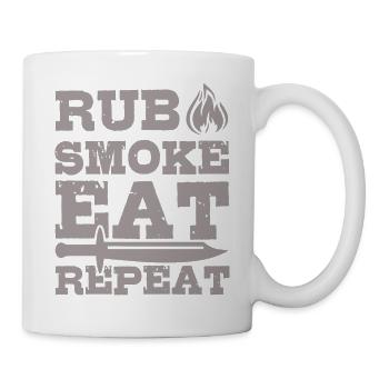 BBQ Grill RUB MANGER RÉPÉTER - Mug blanc - blanc - Droite