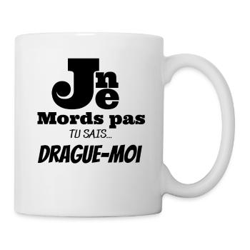 Je ne mords pas , drague-moi! - Mug blanc - blanc - Droite