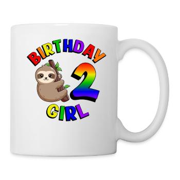 Anniversaire 2 Filles Mignon Bébé Paresseux - Mug blanc - blanc - Droite