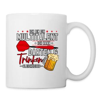 Darts Dartspieler - Tasse - Weiß - Rechts