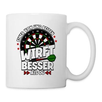 Darts Dartspieler - Tasse - Weiß - Rechts