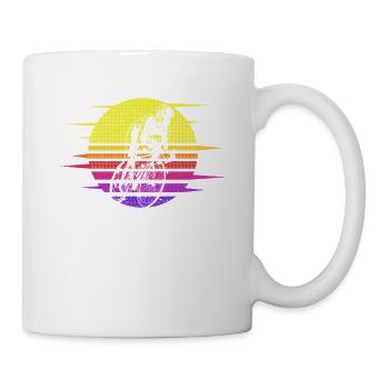 Cyclisme Cyclisme Rétro Coucher de soleil des années 70 - Mug blanc - blanc - Droite