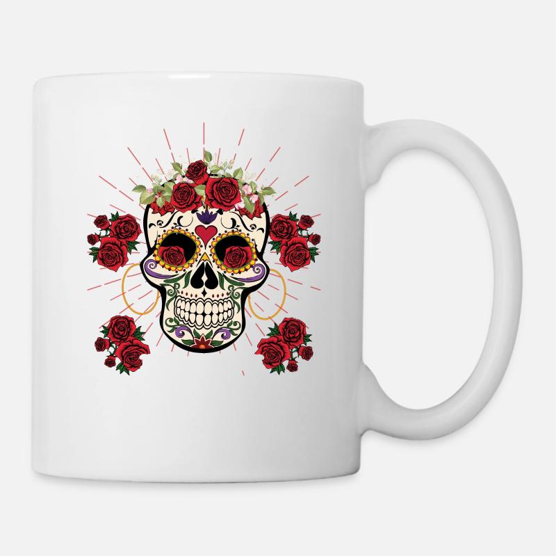 Sugar Skull La Jefa Dia De Los Muertos - Mug blanc - blanc