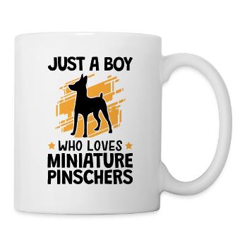 Garçon le pinscher nain aime Pinscher - Mug blanc - blanc - Droite