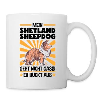 Shetland Sheepdog Gassi gehen Sheltie - Tasse - Weiß - Rechts