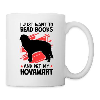 I want to read books and stroke Hovawart - Mug - white - Right