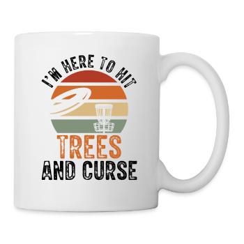 Je suis ici pour jouer à Trees Disc Golf Vintage Ultimate - Mug blanc - blanc - Droite