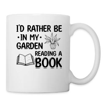 Livre Jardinage Je préférerais être dans mon jardin Lecture - Mug blanc - blanc - Droite