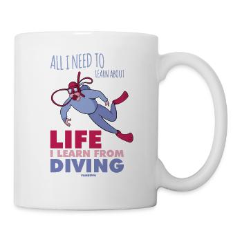 All I Need To Learn About Life Diving - Tasse - Weiß - Rechts