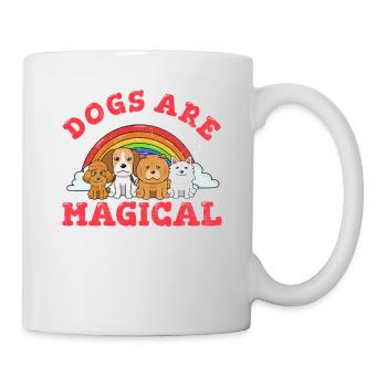 Dogs Are Magical Funny Dog Lover Cute Dogs Rainbow - Tasse - Weiß - Rechts