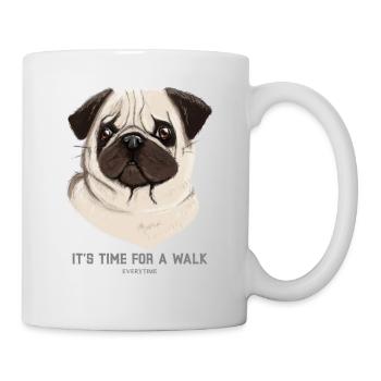 Le chien est l’heure de la promenade - Mug blanc - blanc - Droite