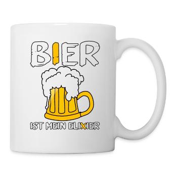 Bier ist mein Elixier Spruch Party Fest Oktober - Tasse - Weiß - Rechts