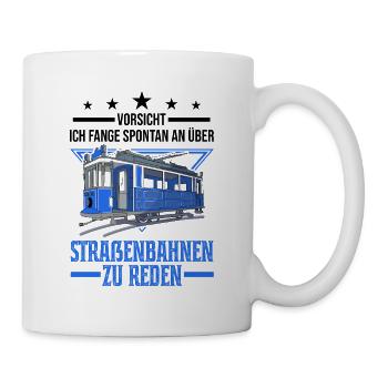 Straßenbahn Geschenk Straßenbahnfahrer Tram S-Bahn - Tasse - Weiß - Rechts