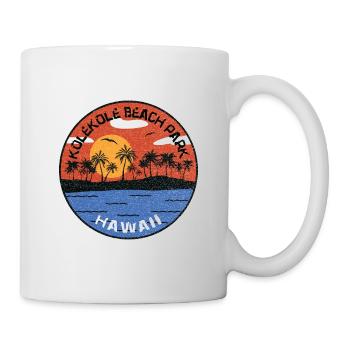 Sonnenuntergang Kolekole Beach Park Hawaii - Tasse - Weiß - Rechts