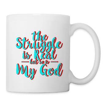 La lutte est réelle, mais mon Dieu 3 l’est aussi. - Mug blanc - blanc - Droite