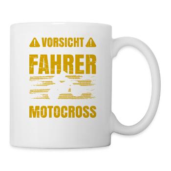 Vorsicht Vor Dem Fahrer Die Motocross Ist Harmlos - Tasse - Weiß - Rechts
