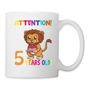 Anniversaire Lion J'ai maintenant 5 ans - Mug blanc - blanc - Droite