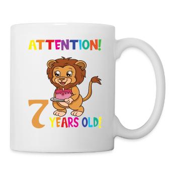 Anniversaire Lion J'ai maintenant 7 ans - Mug blanc - blanc - Droite
