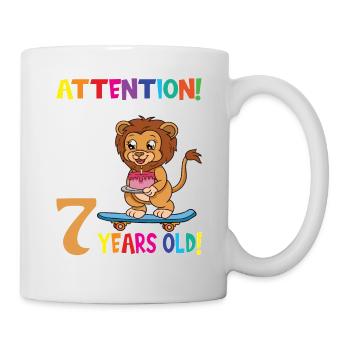 Anniversaire Lion J'ai maintenant 7 ans - Mug blanc - blanc - Droite