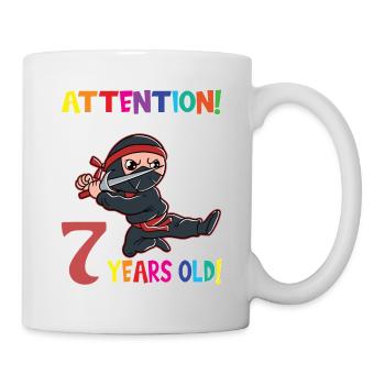 Anniversaire Ninja Boy J'ai maintenant 7 ans - Mug blanc - blanc - Droite