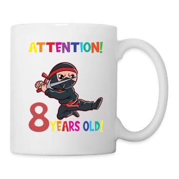 Ninja Birthday I Am Now 8 Years Old - Mug - white - Right