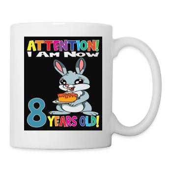 Rabbit Birthday I Am Now 8 Years Old - Mug - white - Right
