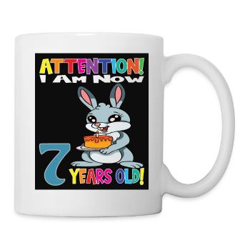 Rabbit Birthday I Am Now 7 Years Old - Mug - white - Right