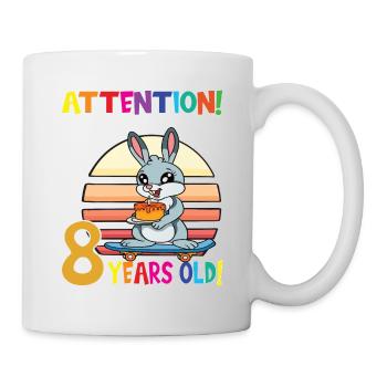 Rabbit Birthday I Am Now 8 Years Old - Tasse - Weiß - Rechts