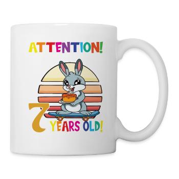 Rabbit Birthday I Am Now 7 Years Old - Mug - white - Right