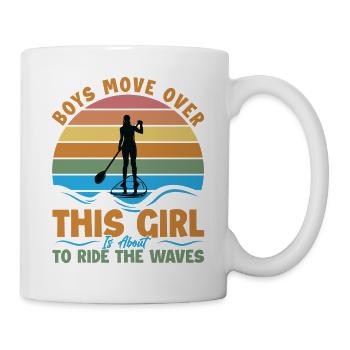 Les garçons se déplacent Cette fille est sur le point de surfer sur la vague - Mug blanc - blanc - Droite