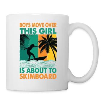 Les garçons se déplacent sur cette fille est sur le point de faire du skimboard - S - Mug blanc - blanc - Droite