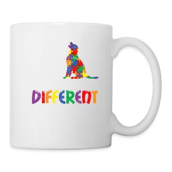 It's OK To Be Different Autism Awareness Dog Lover - Tasse - Weiß - Rechts