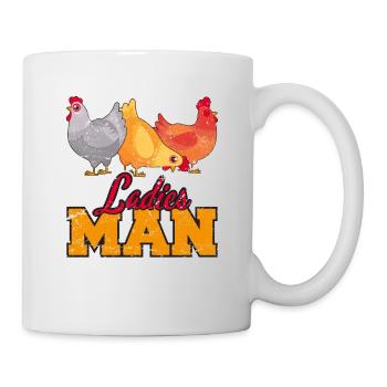 Ladies Man Funny Chicken Dad Chicken Farmer Chicke - Mug - white - Right