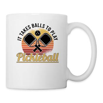Pickleball Retro Liebe Dinking Pickleballspieler - Tasse - Weiß - Rechts